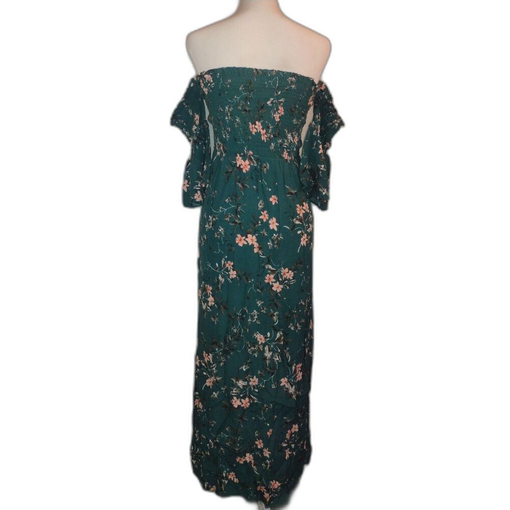 Express Floral Maxi Dress Off-Shoulder Smocked Bodice Sz S Boho Resort Wear